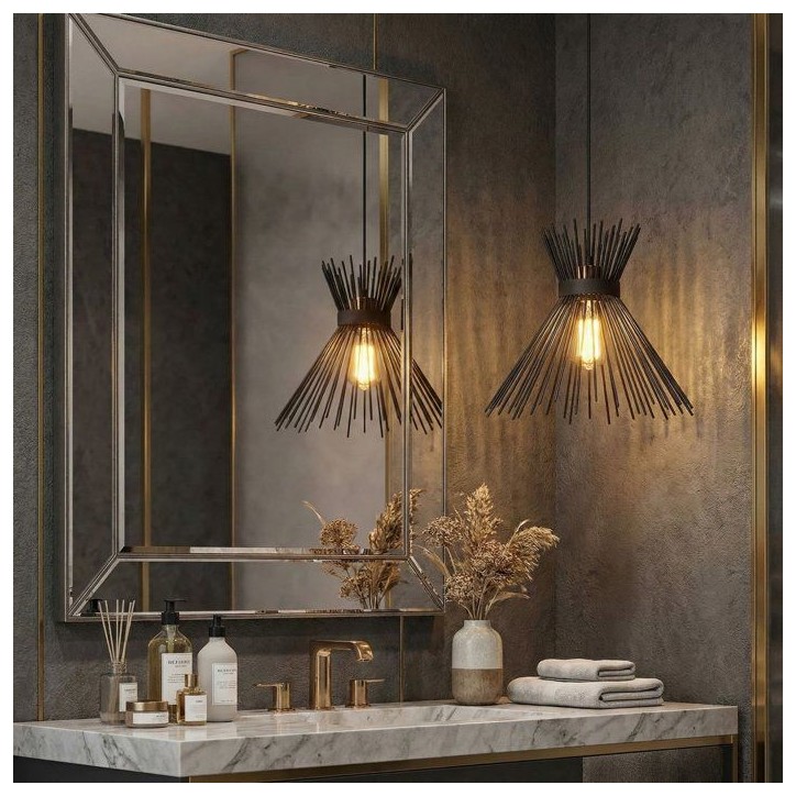 Suspension lustre D BY M.RED Black - Fer noir - Style moderne - Design raffiné