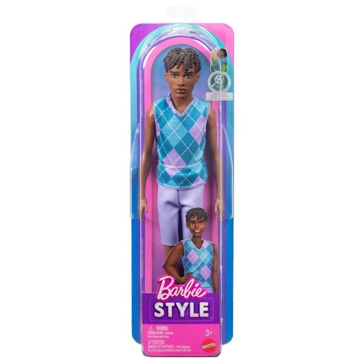 Poupée - BARBIE - Ken Fashionista JJN67 - Polo carreaux - Look tendance - Tenue estivale Poupée - BARBIE - Ken Fashionista JJN67 - Polo carreaux - Look tendance - Tenue estivale