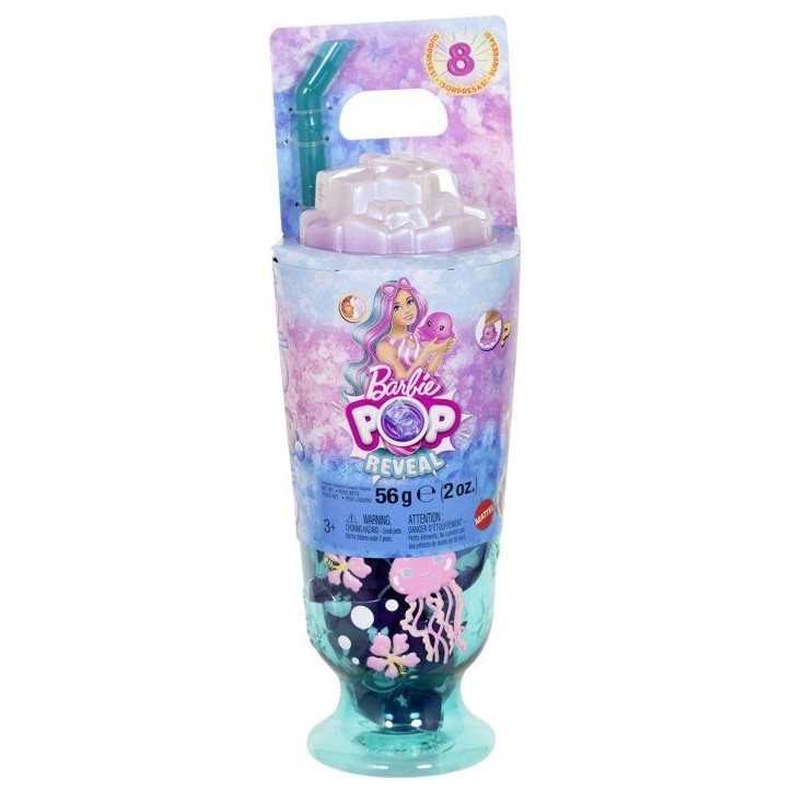 Poupée surprise - BARBIE - Pop Reveal Océan Méduse JKF62 - 8 surprises - Slime - Accessoires