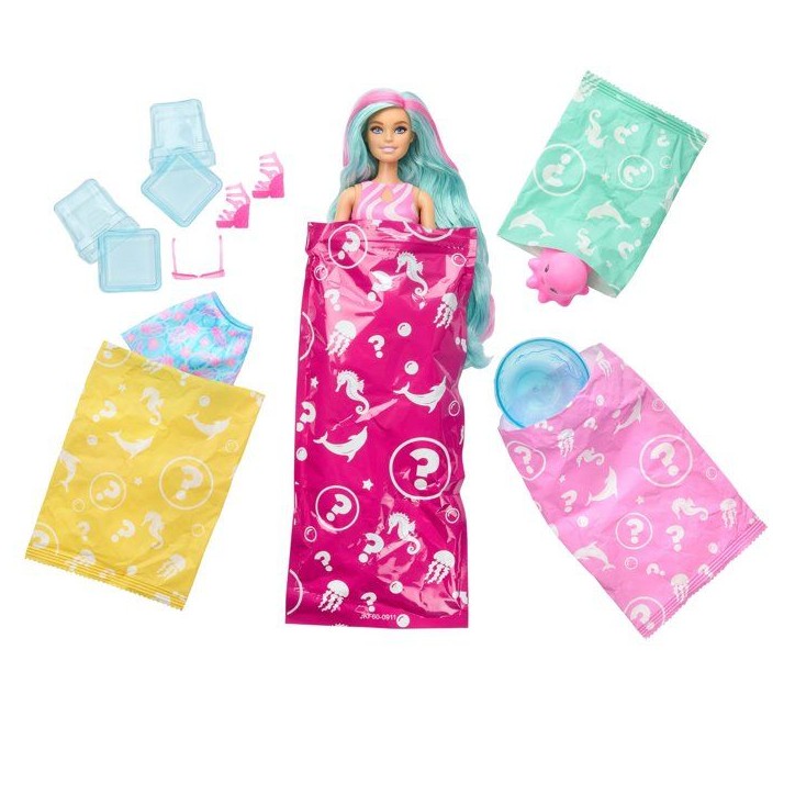 Poupée surprise - BARBIE - Pop Reveal Océan Méduse JKF62 - 8 surprises - Slime - Accessoires