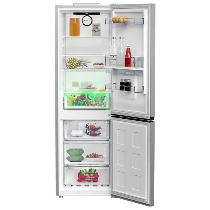 Réfrigérateur combiné congélateur en bas - BEKO - B3RCNE364HDS - Froid ventilé - Classe E - 316 L - 186,5 x 59,5 x 66,3 cm