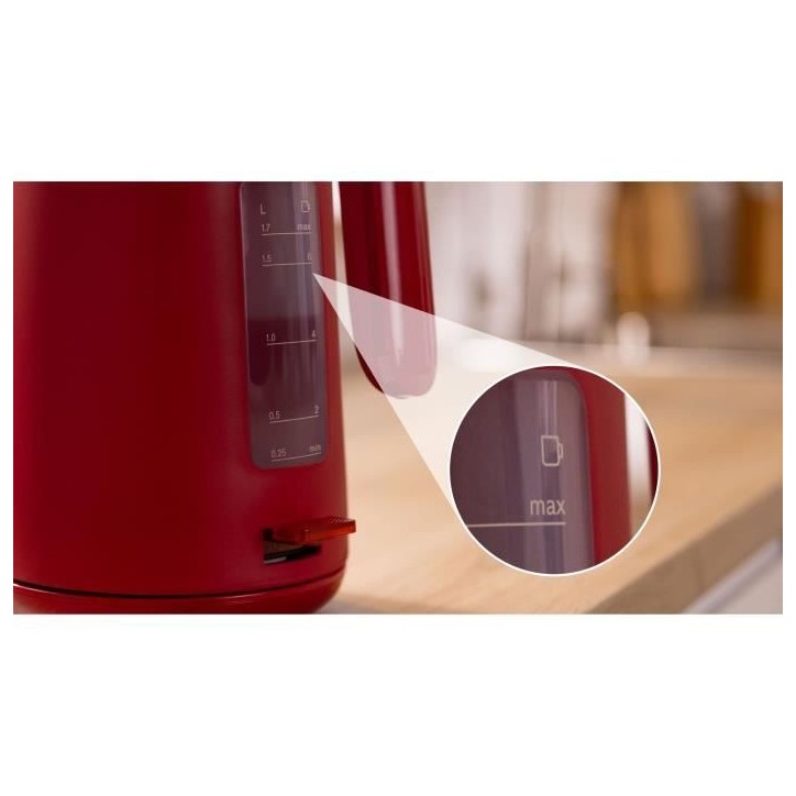 Bouilloire - BOSCH - TWK2M164 MyMoment - Rouge Mate - indicateur de tasses - niveau d'eau visible Bouilloire - BOSCH - TWK2M164 MyMoment - Rouge Mate - indicateur de tasses - niveau d'eau visible