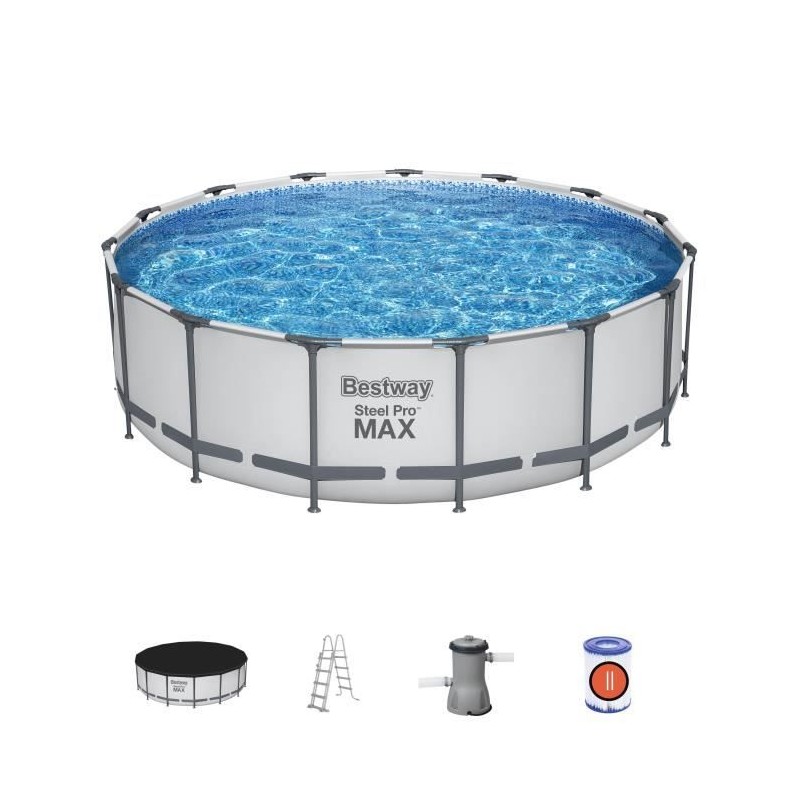 Piscine hors sol tubulaire - BESTWAY - Steel Pro Max - 457 x 122 cm -