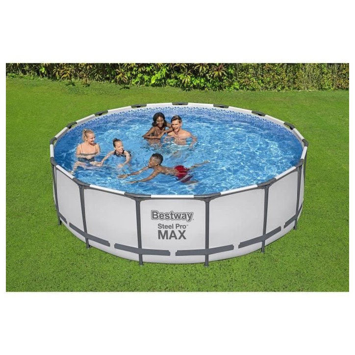Piscine hors sol tubulaire - BESTWAY - Steel Pro Max - 457 x 122 cm - Ronde - Filtre a cartouche Piscine hors sol tubulaire - BESTWAY - Steel Pro Max - 457 x 122 cm - Ronde - Filtre a cartouche