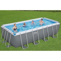 Kit Piscine hors sol tubulaire BESTWAY - Steel Pro Max™ - 488 x 244 x 122 cm - Rectangulaire (Filtre a sable, échelle, bâche