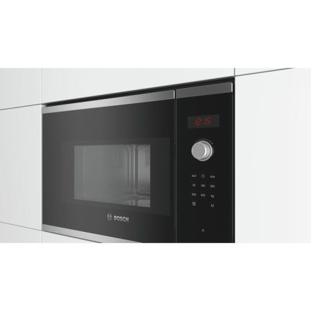 Micro-onde encastrable 38 cm - Bosch Serie 4 - BFL523MS0 - Inox - H 38,2 x P 59,4 x P 31,7 cm - 800 W - display rouge