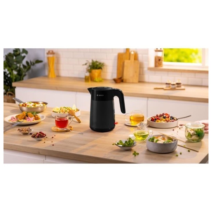 Bouilloire - BOSCH - TWK2M163 MyMoment - Noire Mate - indicateur de tasses - niveau d'eau visible au niveau de la poignée Bouilloire - BOSCH - TWK2M163 MyMoment - Noire Mate - indicateur de tasses - niveau d'eau visible au niveau de la poignée
