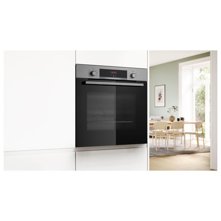 Four encastrable 60 cm - EcoClean - Bosch Serie 4 - HBA534BS3 - Classe energie A+ - H 59,5 x L 59,4 x P 54,8 cm