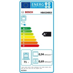 Four encastrable 60 cm - EcoClean - Bosch Serie 4 - HBA534BS3 - Classe