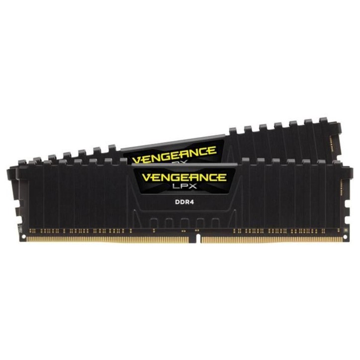 Mémoire RAM - CORSAIR - Vengeance LPX DDR4 - 16GB 2x8GB DIMM - 2666 MHz - 1.20V - Noir (CMK16GX4M2A2666C) Mémoire RAM - CORSAIR - Vengeance LPX DDR4 - 16GB 2x8GB DIMM - 2666 MHz - 1.20V - Noir (CMK16GX4M2A2666C)