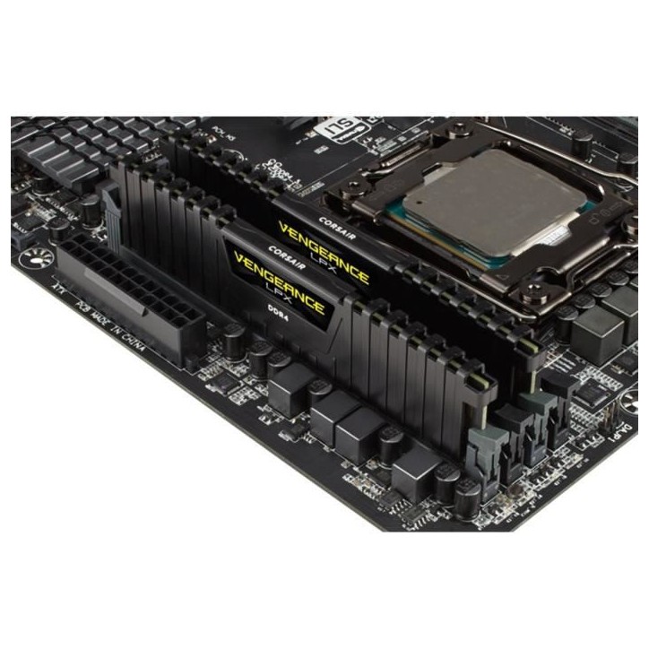 Mémoire RAM - CORSAIR - Vengeance LPX DDR4 - 16GB 2x8GB DIMM - 2666 MHz - 1.20V - Noir (CMK16GX4M2A2666C) Mémoire RAM - CORSAIR - Vengeance LPX DDR4 - 16GB 2x8GB DIMM - 2666 MHz - 1.20V - Noir (CMK16GX4M2A2666C)