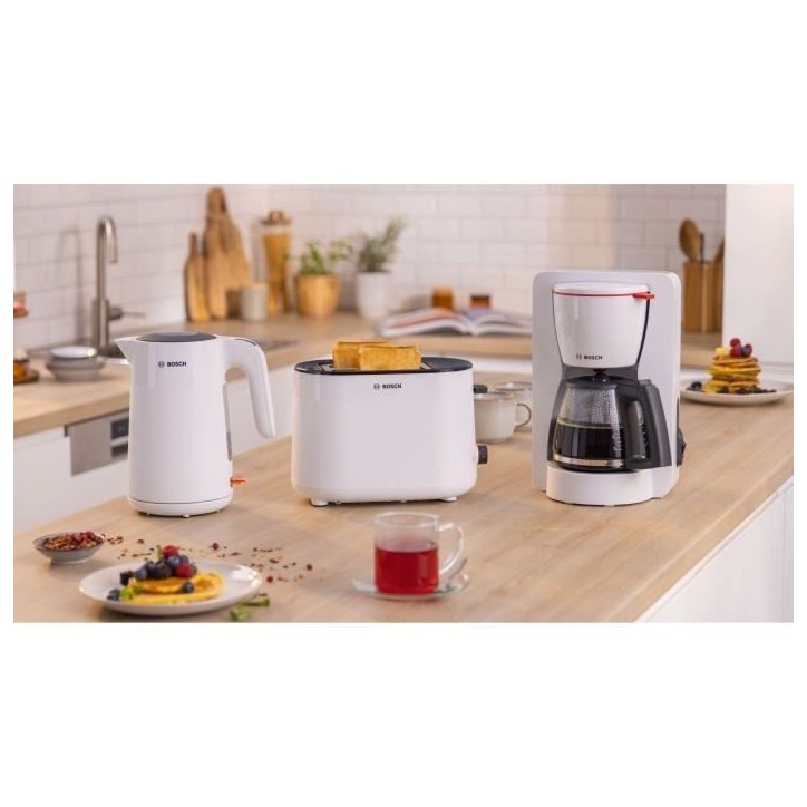 Bouilloire - BOSCH - TWK2M161 MyMoment - Blanche Mate - indicateur de tasses - niveau d'eau visible Bouilloire - BOSCH - TWK2M161 MyMoment - Blanche Mate - indicateur de tasses - niveau d'eau visible