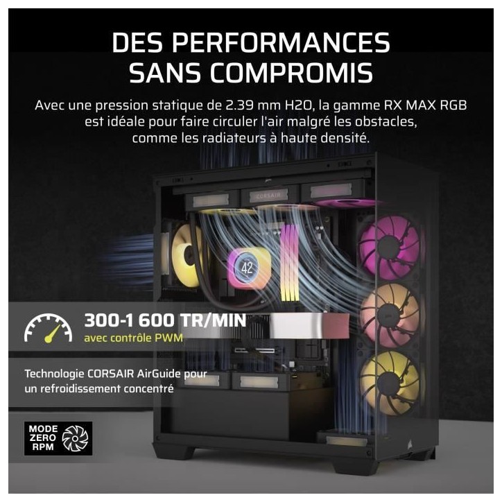 Refroidissement PC - CORSAIR - CO-9051035-WW - Kit de démarrage ventilateurs iCUE LINK RX140 RGB Max Single Fan Refroidissement PC - CORSAIR - CO-9051035-WW - Kit de démarrage ventilateurs iCUE LINK RX140 RGB Max Single Fan