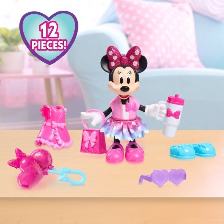 Poupée mannequin - DISNEY - Minnie Mouse Fabulous Fashion Doll - 15 cm - 11 accessoires