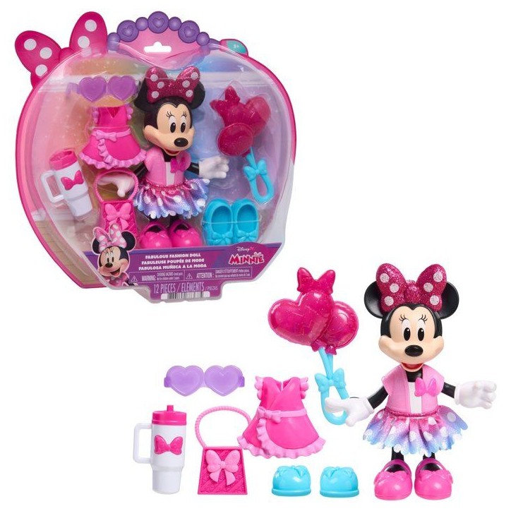 Poupée mannequin - DISNEY - Minnie Mouse Fabulous Fashion Doll - 15 cm - 11 accessoires Poupée mannequin - DISNEY - Minnie Mouse Fabulous Fashion Doll - 15 cm - 11 accessoires