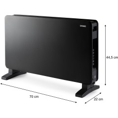 Convecteur de chauffage - 2000 W - Domo - DO7355CH - Wifi + télécommande - Fonction éco - Silencieux - Ecran led - Noir