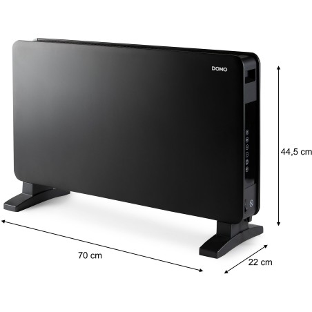 Convecteur de chauffage - 2000 W - Domo - DO7355CH - Wifi + télécommande - Fonction éco - Silencieux - Ecran led - Noir