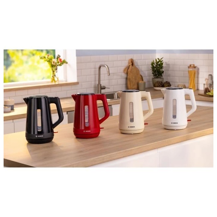 Bouilloire - BOSCH - TWK1M121 MyMoment - Blanche - capacité 1,7L - base 360° - rangement du cordon -3 sécurités automatiques Bouilloire - BOSCH - TWK1M121 MyMoment - Blanche - capacité 1,7L - base 360° - rangement du cordon -3 sécurités automatiques