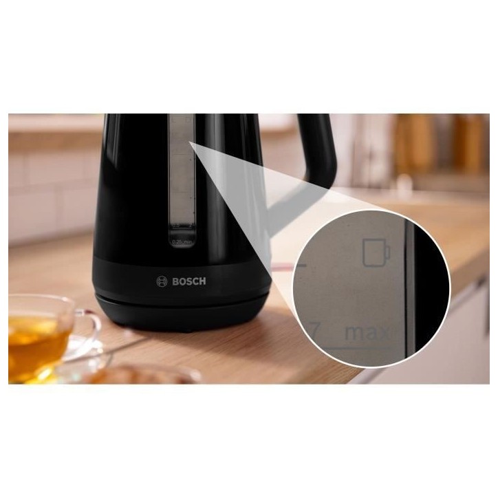 Bouilloire - BOSCH - TWK1M123 MyMoment - Noire - capacité 1,7L - base 360° - filtre anti-calcaire Bouilloire - BOSCH - TWK1M123 MyMoment - Noire - capacité 1,7L - base 360° - filtre anti-calcaire
