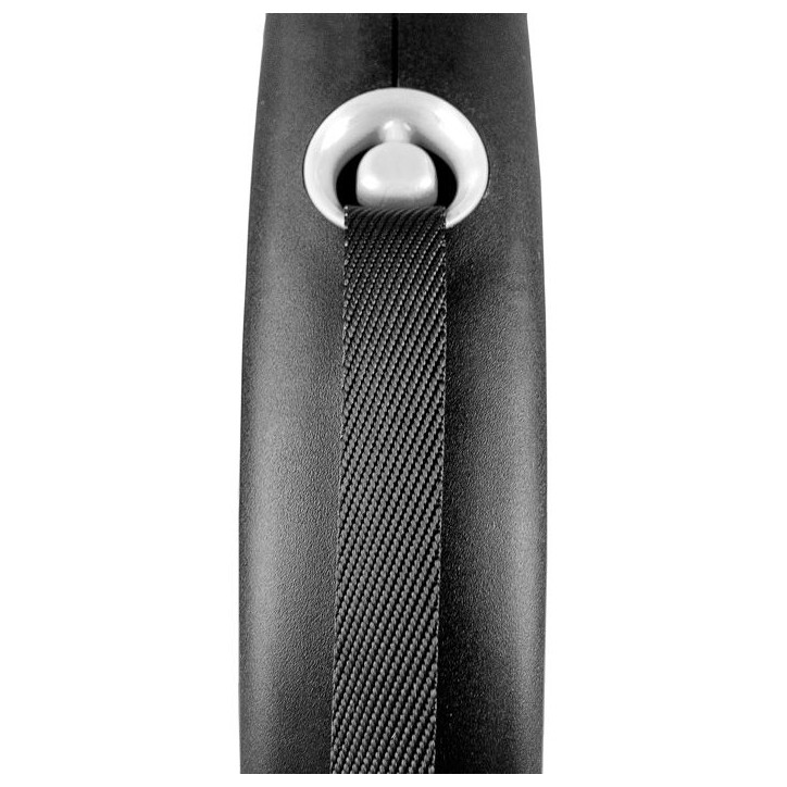 Laisse sangle - Flexi - Black Design M - 5 m - noir argent