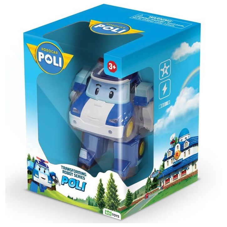 Figurine robot hélicoptere 10 cm - Silverlit – Robocar Poli – Véhicule Transformable Poli 2-en-1