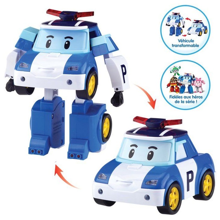 Figurine robot hélicoptere 10 cm - Silverlit – Robocar Poli – Véhicule Transformable Poli 2-en-1