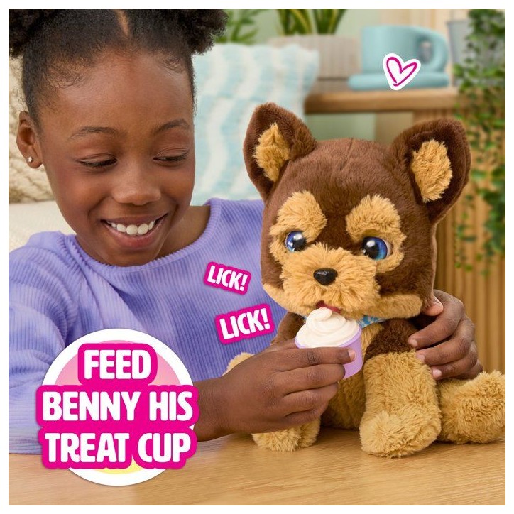 Peluche interactive chien - furReal Friends - Benny le chiot câlin - Plus de 30 sons et réactions - Accessoire friandises Peluche interactive chien - furReal Friends - Benny le chiot câlin - Plus de 30 sons et réactions - Accessoire friandises