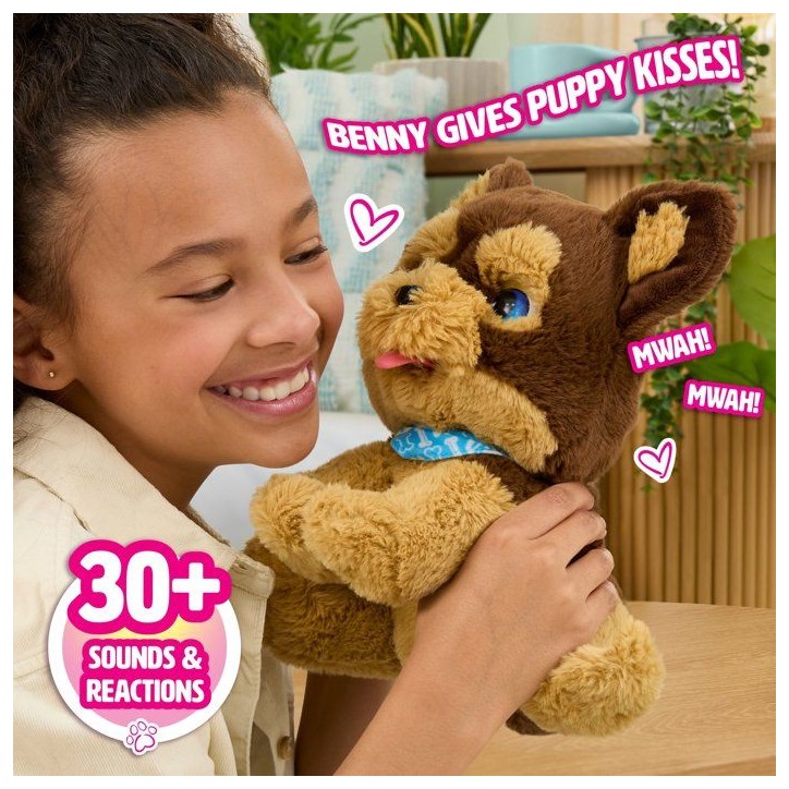 Peluche interactive chien - furReal Friends - Benny le chiot câlin - Plus de 30 sons et réactions - Accessoire friandises Peluche interactive chien - furReal Friends - Benny le chiot câlin - Plus de 30 sons et réactions - Accessoire friandises