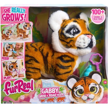 Peluche interactive tigre - furReal Friends - Gabby - Grandit de 25 % - Plus de 100 sons et réactions