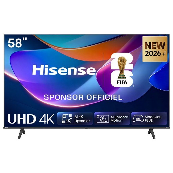 Hisense 58A6S - TV LED 58 (146 cm) - 4K UHD 3840x2160 - HDR10+ - Smart TV - 3xHDMI 2.1 - WiFi