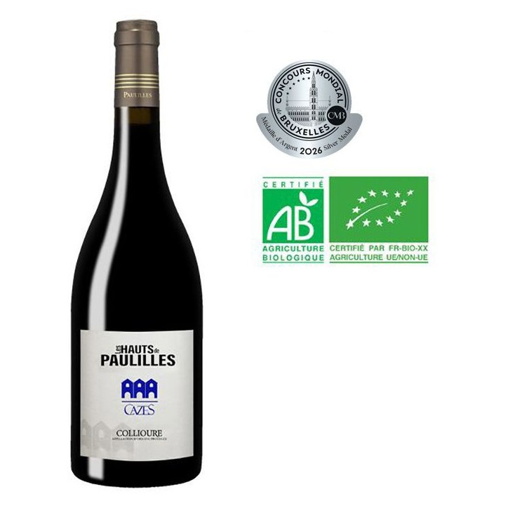 Les Hauts de Paulilles Cazes 2023 Collioure - Vin rouge de Languedoc - Bio
