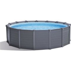 Kit piscine hors sol tubulaire INTEX - Graphite - 478 x 124 cm - Ronde