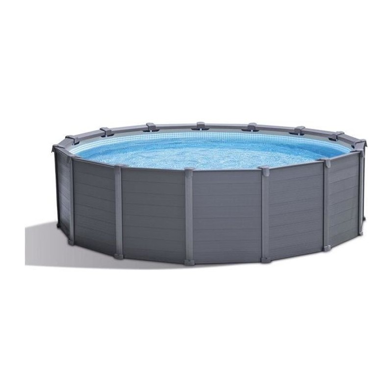 Kit piscine hors sol tubulaire INTEX - Graphite - 478 x 124 cm - Ronde