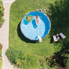 Kit piscine hors sol tubulaire INTEX - Graphite - 478 x 124 cm - Ronde