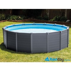 Kit piscine hors sol tubulaire INTEX - Graphite - 478 x 124 cm - Ronde