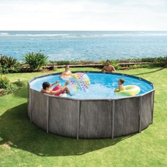 Kit Piscine hors sol tubulaire INTEX - Baltik - 457 x 122 cm - Ronde (Pompe, bâche, tapis de sol et échelle) - 26742ND