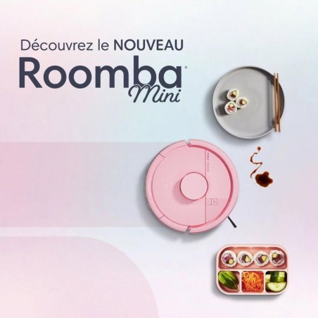 iRobot Roomba Mini Rose - Robot Aspirateur Laveur + Base Autoempty - 7000 Pa - Sac a poussiere (station) 2,5 L