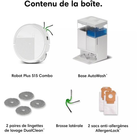 Robot aspirateur laveur - IROBOT Roomba Plus 515 - 300 min autonomie -
