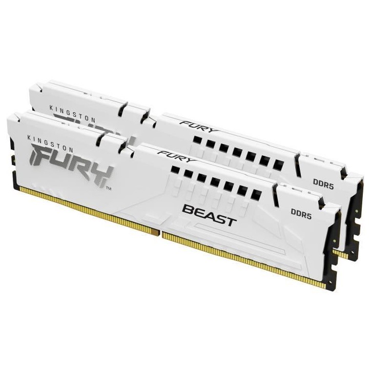 Mémoire DDR5 - KINGSTON - FURY Beast White EXPO - 32 Go (2 x 16 Go) - 6000 Mhz - CL30 Mémoire DDR5 - KINGSTON - FURY Beast White EXPO - 32 Go (2 x 16 Go) - 6000 Mhz - CL30