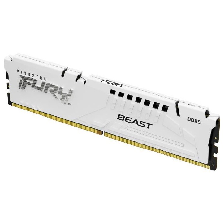 Mémoire DDR5 - KINGSTON - FURY Beast White EXPO - 32 Go (2 x 16 Go) - 6000 Mhz - CL30 Mémoire DDR5 - KINGSTON - FURY Beast White EXPO - 32 Go (2 x 16 Go) - 6000 Mhz - CL30