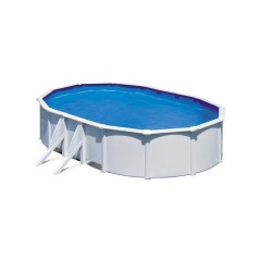 GRE - Kit Piscine hors sol acier ovale blanche 5,27m x 3,27m x H: 1,22