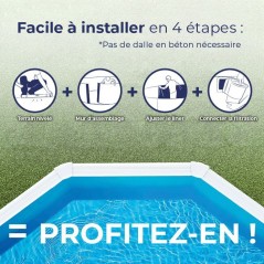 GRE - Kit Piscine hors sol acier ovale blanche 5,27m x 3,27m x H: 1,22
