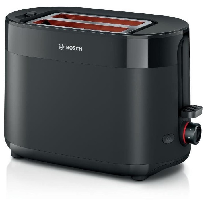 Toaster - BOSCH - TAT2M123 MyMoment - Noir - 2 tranches - centrage automatique du pain - fonctions décongélation et réchauffa Toaster - BOSCH - TAT2M123 MyMoment - Noir - 2 tranches - centrage automatique du pain - fonctions décongélation et réchauffa