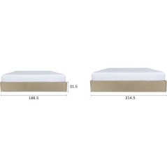 Lit coffre adulte - ECLIPSE - 180 x 200 cm - Tissu beige - Avec sommie