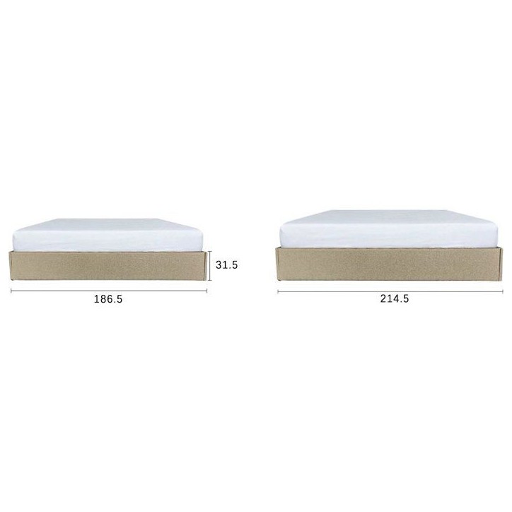 Lit coffre adulte - ECLIPSE - 180 x 200 cm - Tissu beige - Avec sommier Lit coffre adulte - ECLIPSE - 180 x 200 cm - Tissu beige - Avec sommier