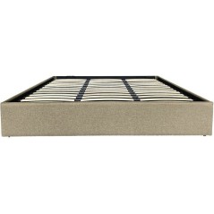Lit coffre adulte - ECLIPSE - 180 x 200 cm - Tissu beige - Avec sommie