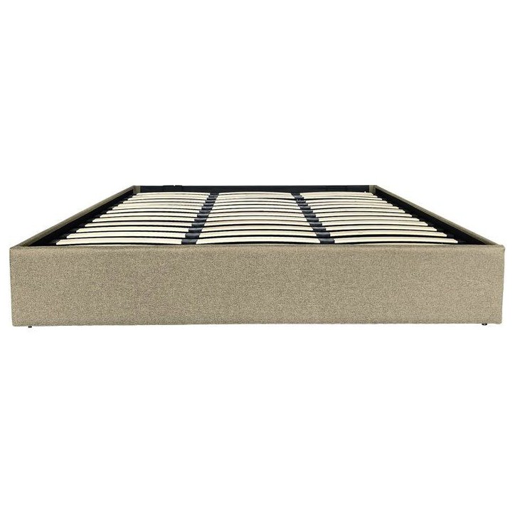Lit coffre adulte - ECLIPSE - 180 x 200 cm - Tissu beige - Avec sommier Lit coffre adulte - ECLIPSE - 180 x 200 cm - Tissu beige - Avec sommier