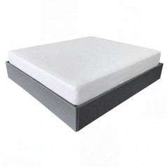 Lit coffre adulte - ECLIPSE - 180 x 200 cm - Tissu gris foncé - Avec