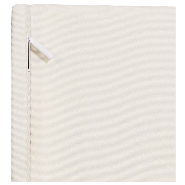 Lit coffre adulte - STAN 2 - 160 x 200 cm - Tissu velours côtelé beige - Tete de lit haute a oreilles - 2 lampes LED + Ports U Lit coffre adulte - STAN 2 - 160 x 200 cm - Tissu velours côtelé beige - Tete de lit haute a oreilles - 2 lampes LED + Ports U