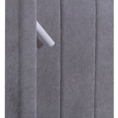 Lit coffre - STAN 3 - 140 x 190 cm - Tissu gris - Tete de lit haute a